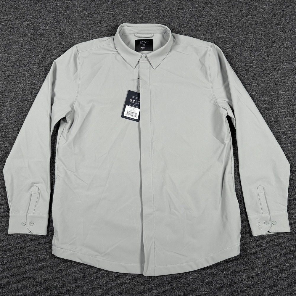 BYLT Tech Nylon Shirt Jacket Mens XL Gray Storm Shacket TN_SHRT_JKT_STG_XL - Picture 2 of 15